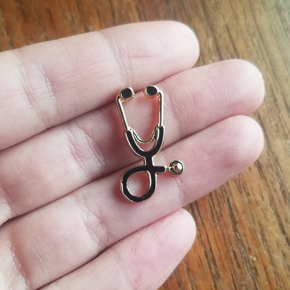 NWOT Adorable Gold Stethoscope Pin - Picture 10 of 12